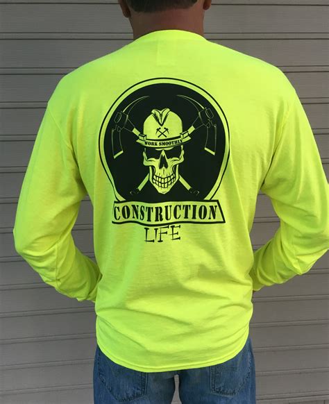 long sleeve safety green  shirt construction life