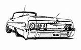 Lowrider Coloring Pages Car Drawings Impala Drawing Cars Low Rider Chicano Stencil 64 Chevy Color Custom Pencil Books Vintage Sheets sketch template