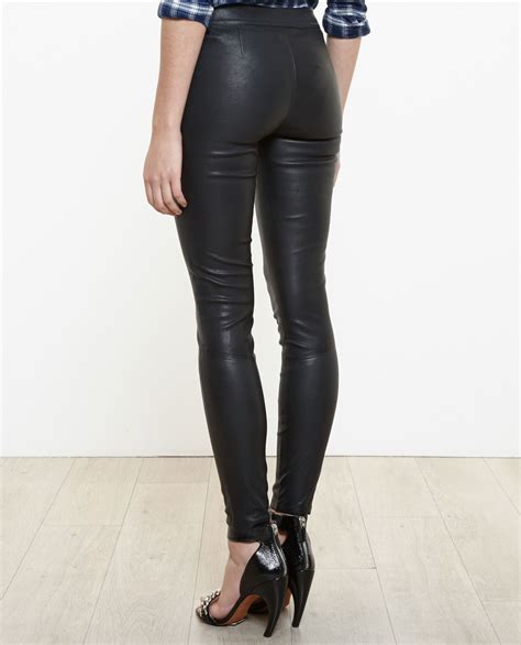 paige leather leggings in black lyst