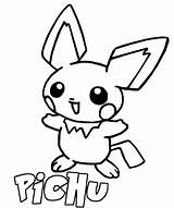 Pichu Coloring Pages Pokemon Pikachu Color Colouring Printable Getcolorings sketch template