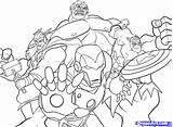 Avengers Coloring Kids Pages Simple Print sketch template
