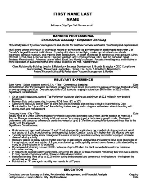 commercial banking corporate banking resume template premium resume