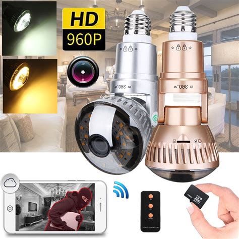 led light hd security camera bulb outdoor indoor wireless surveillance camera  mic