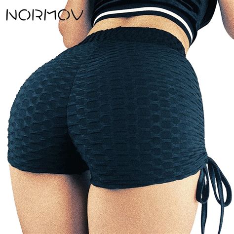 Normov Solid High Waist Yoga Shorts Feminino Summer Sexy Push Up Shorts