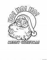 Ho Christmas Merry Coloring Pages Santa Claus Printable Color sketch template