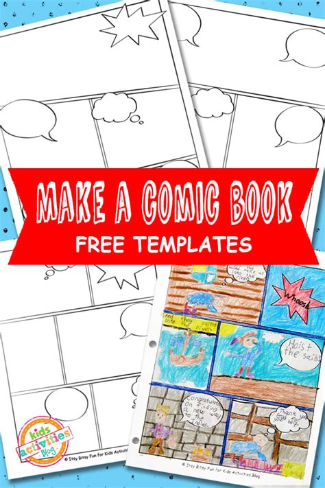 printable comic book template  kids