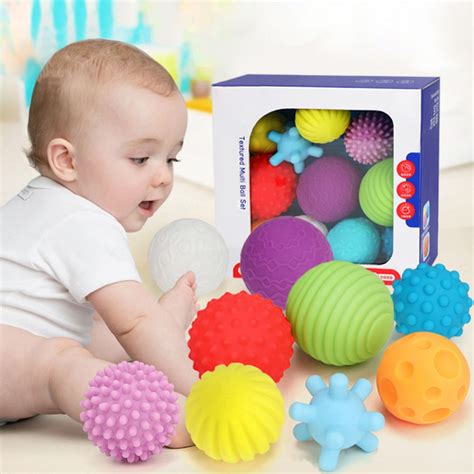 baby toys textured multi ball set develop babys tactile senses toy hand grasping ball soft ball
