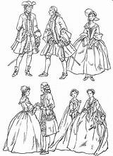 Fashion Clothing Coloring 1750 Pages Costume England Americanrevolution 18th Century 1745 History Festival sketch template
