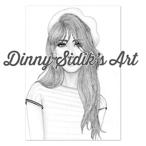 aesthetic girls part   printable coloring pages etsy