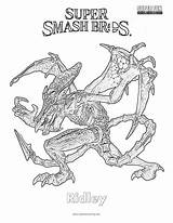 Smash Coloring Super Brothers Samus Ridley Bros Pages Fun sketch template