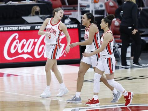 ohio state women s basketball guard trio sparks gutty win