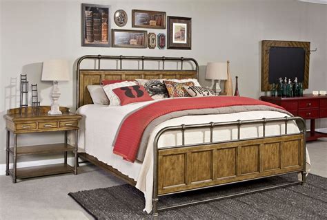 vintage brown metalwood bedstead bedroom set