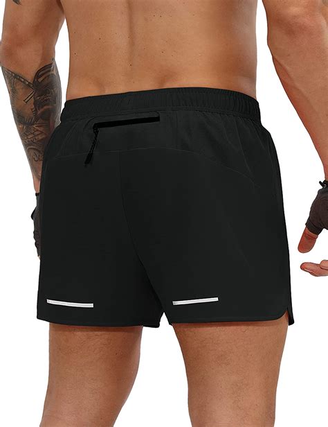 ododos men s 3 running shorts with back zipper pocket quick dry