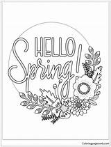 Spring Hello Pages Coloring Printable Color Coloringpagesonly Kids sketch template