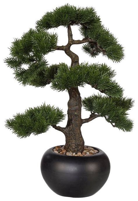 kunstpflanze bonsai im schwarzen keramiktopf ca cm