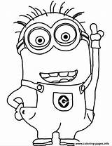 Coloring Minion Dave Crazy Pages Printable sketch template