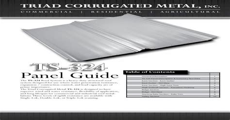 ts  panel guide   triad corrugated  filets  panel guide triad