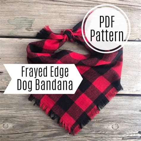 dog bandana sewing pattern  frayed fringed edge dog bandana etsy