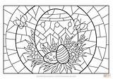 Coloring Glass Stained Easter Pages Eggs Supercoloring Printable sketch template