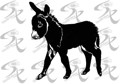 donkey baby animals silhouettedownload filesdigital etsy