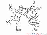 Coloring Pages Mexicans Printable Sheet Title sketch template