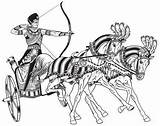 Chariot Pharaoh Char Bow Carrying Wheeled égyptien Caballo Carro Sp sketch template