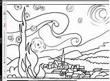 Starry Night Coloring Pages Kids Color Drawing Gogh Van Getdrawings Projects Printable School Save Famous Crafts Getcolorings Belladonna Nights Print sketch template