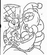 Coloring Santa Rudolph Pages Kids Claus Popular sketch template