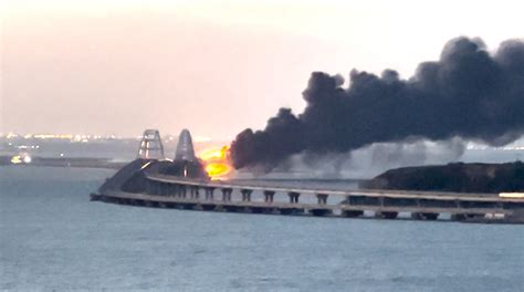 Ukraine Mocks Russia As Crimean Bridge Hit By Explosion