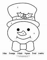 Color Number Printable Snowman Worksheets Snow Kindergarten Preschool Toddler Comment First sketch template