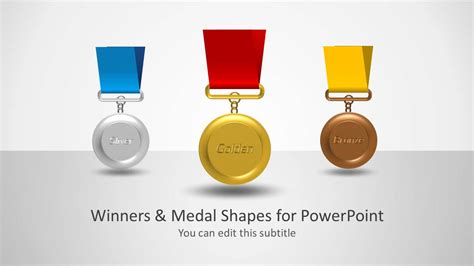 winners medal shapes  powerpoint slidemodel