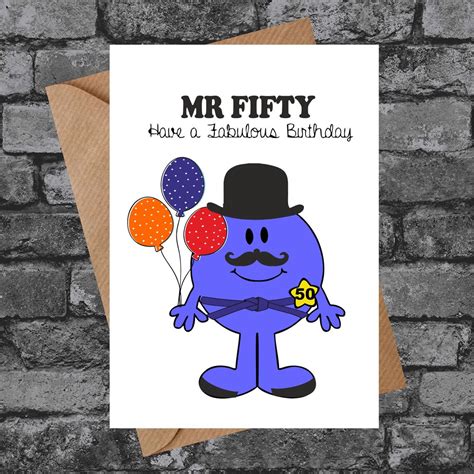 Bc295 Mr Fifty Funny Cheeky Rude 50th Birthday Card Etsy Uk