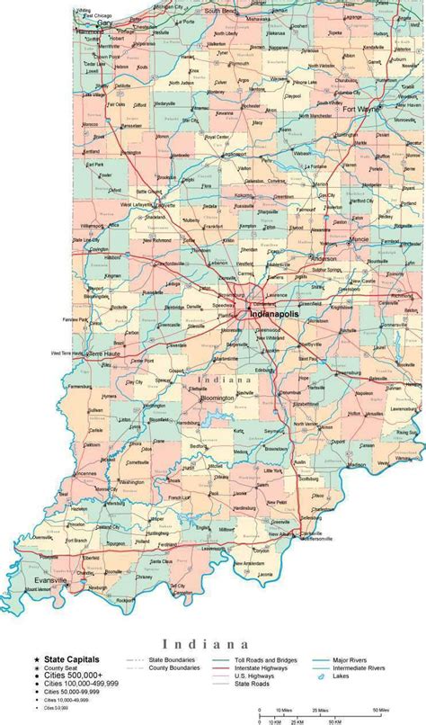 indiana county map  cities  roads