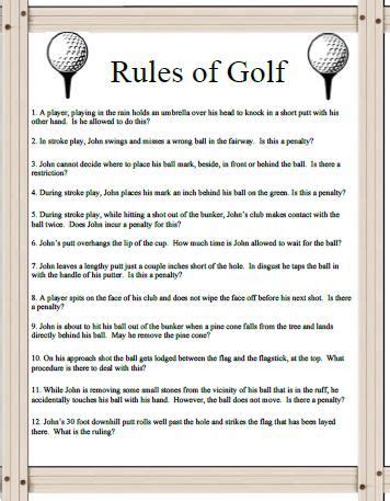 golfs majors trivia game    golf enthusiast golf rules