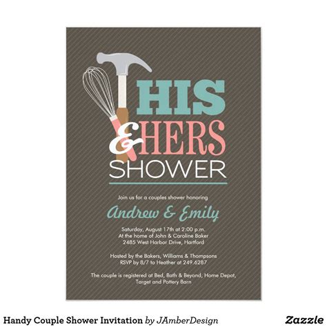 handy couple shower invitation in 2020 couples shower