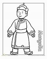 Mongolia Coloring Worksheet Multicultural Pages Kids Education Traditional Children Different People Clothing Worksheets Around Dress Little Costumes sketch template
