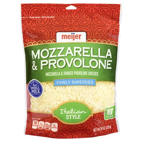 meijer finely shredded mozzarella provolone cheese  oz shredded cheese meijer grocery