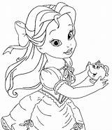 Princess Coloring Baby Disney Pages Cute Princesses Print Belle sketch template