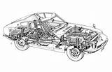 Nissan Fairlady Drawing Cutaway Z432 1969 60s Tags Sports Cars Car sketch template