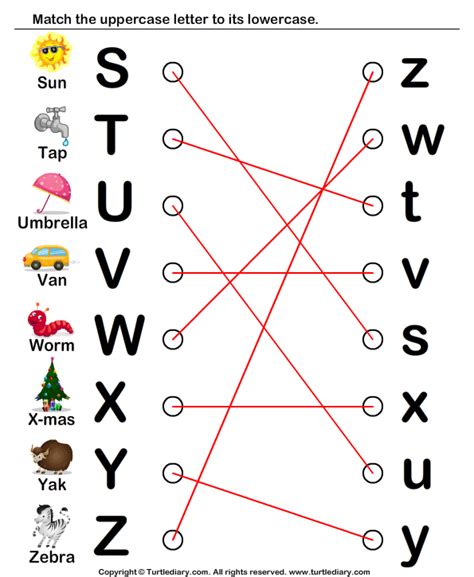 draw   match letters    worksheet turtle diary