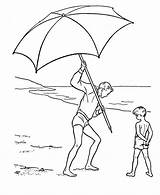 Beach Coloring Pages Umbrella July Printable 4th Sheets Clipart Drawing Go Holiday Activity Library Color Kids Print Popular Teens Honkingdonkey sketch template