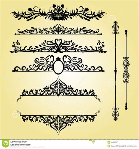 Vintage Decorations Elements Flourishes Calligraphic Ornaments And