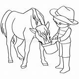 Horse Feeding Coloring Vector Child Horses Book Clipart Food Cartoon Pony Preview Stock Dreamstime sketch template