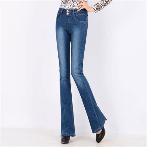 buy elegant spring high waist flare jeans