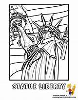 Coloring Pages Liberty July 4th Flag Yescoloring Statue Fireworks Activities Holiday American Founding Fathers Bridges Balloons Print sketch template