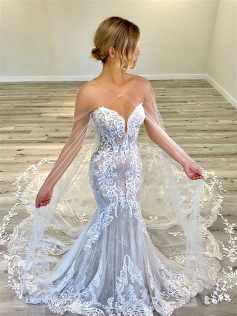 marguerite cape backless mermaid wedding dresses dream wedding ideas dresses wedding dresses