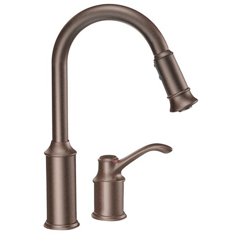 moen orb aberdeen  handle high arc pulldown kitchen faucet