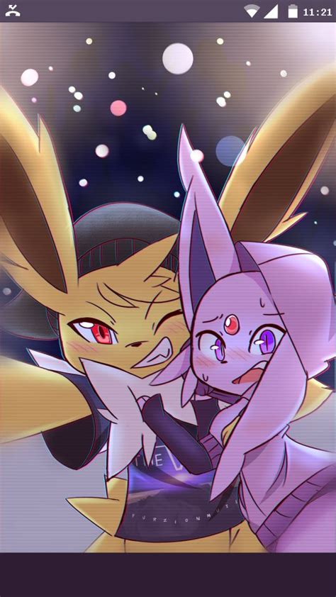 jolteon and espeon a commission for ia quillthing on twitter it s