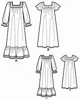 Nightgown Simplicity Patterns Misses 2731 Drawing Pattern Line Lengths Two Sewing Patternreview sketch template