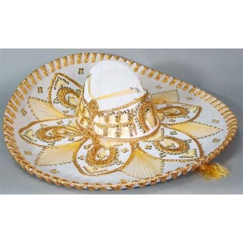 White And Gold Mariachi Sombrero Sombrero Mariachi Hat Mariachi